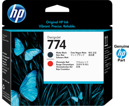 HP P2V97A 774 Printhead Matte Black & Chromatic Red Designjet